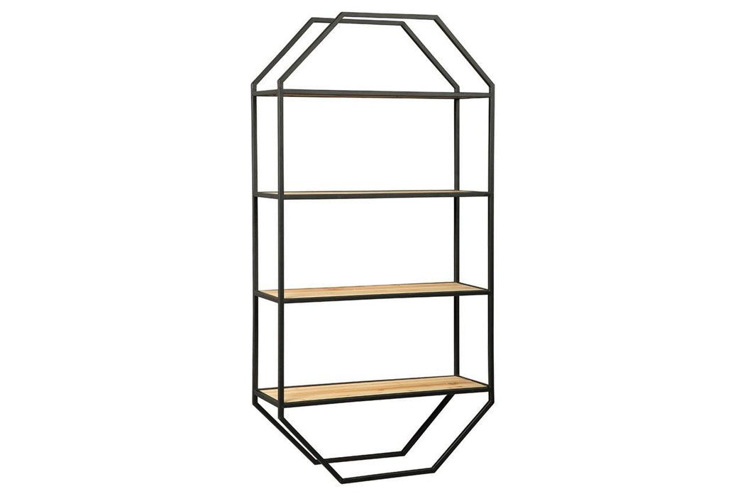 Elea Black/Natural Wall Shelf - A8010097 - Gate Furniture