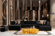 Elisha Black Velvet Double Chaise Sectional - ELISHABLACK-SEC - Gate Furniture