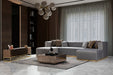 Elisha Gray Velvet Double Chaise Sectional - Gate Furniture