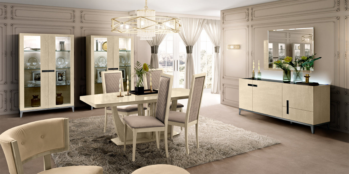 Elite Dining Ivory With Ambra “Rombi” Chairs Set - Gate Furniture