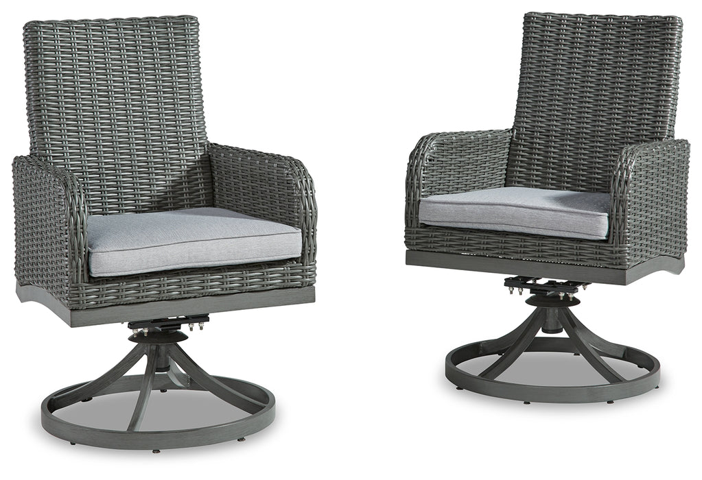 Elite Park Swivel Chair with Cushion (Set of 2) - P518-602A - In Stock Furniture