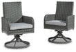 Elite Park Swivel Chair with Cushion (Set of 2) - P518-602A - In Stock Furniture