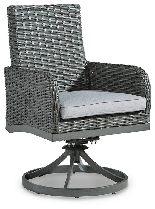 Elite Park Swivel Chair with Cushion (Set of 2) - P518-602A - In Stock Furniture