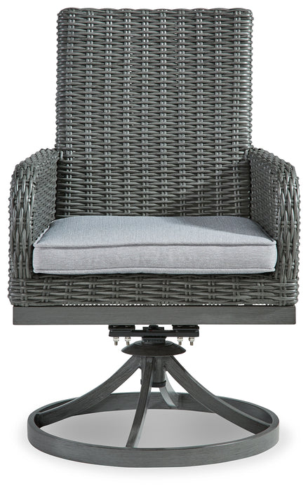 Elite Park Swivel Chair with Cushion (Set of 2) - P518-602A - In Stock Furniture