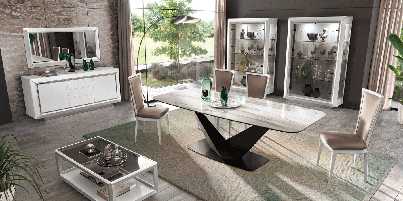 Elite White Dining Room Set - Gate Furniture