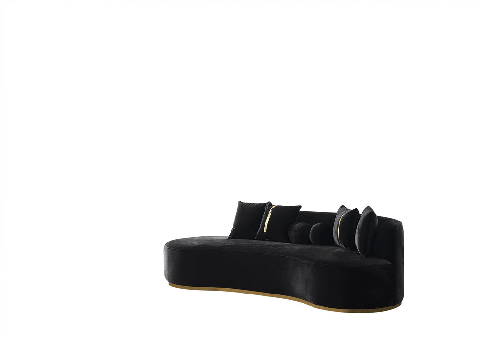 Ella Black Velvet Chaise Lounge