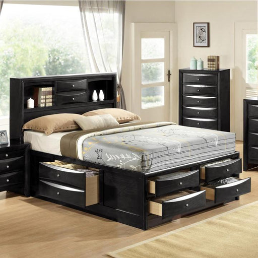 Emily Black Queen Storage Platform Bed - Gate Furniture