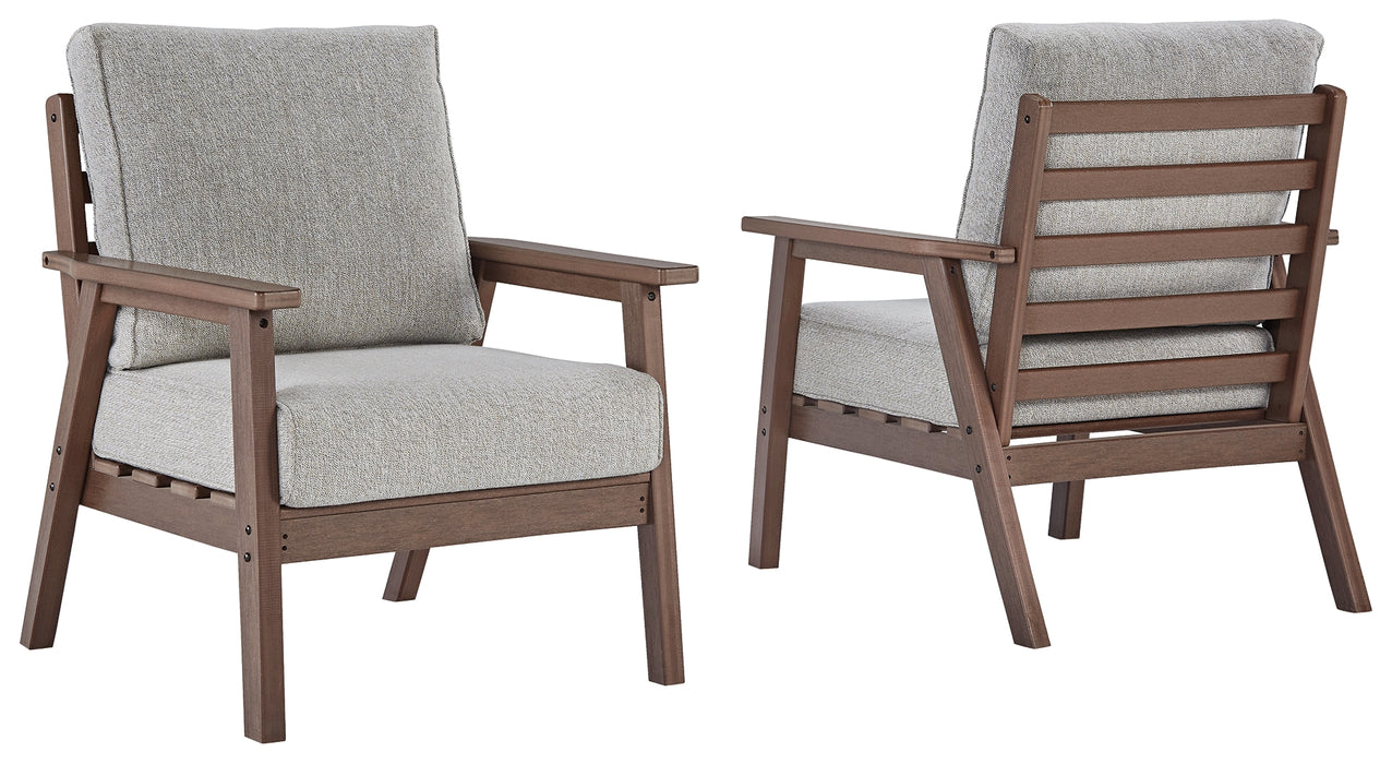 Emmeline Outdoor Lounge Chair with Cushion (Set of 2) - P420-820 - In Stock Furniture
