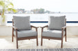 Emmeline Outdoor Lounge Chair with Cushion (Set of 2) - P420-820 - In Stock Furniture
