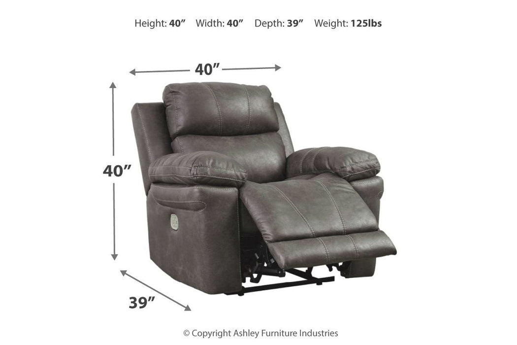 Erlangen Midnight Power Recliner - 3000413 - Gate Furniture