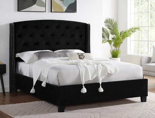 Eva Black Upholstered Queen Bed - Gate Furniture