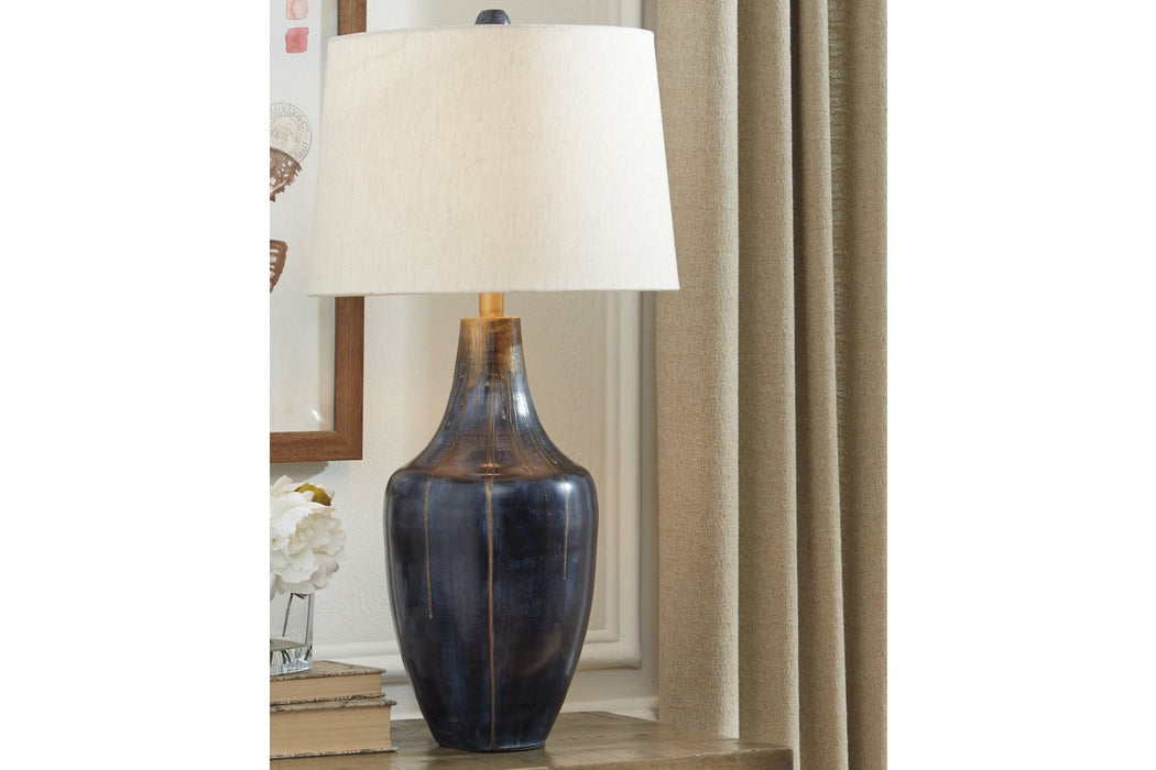 Evania Indigo Table Lamp - L207344 - Gate Furniture