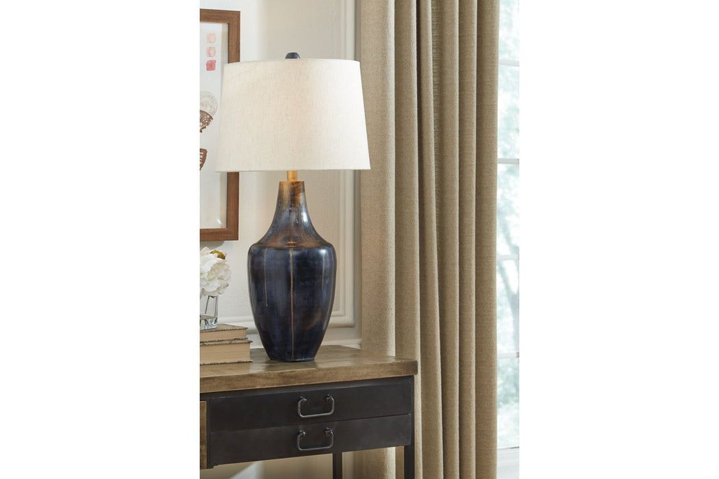Evania Indigo Table Lamp - L207344 - Gate Furniture