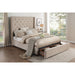 Fairborn Beige Queen Platform Bed with Storage Footboard - 5877BE-1DW - Gate Furniture