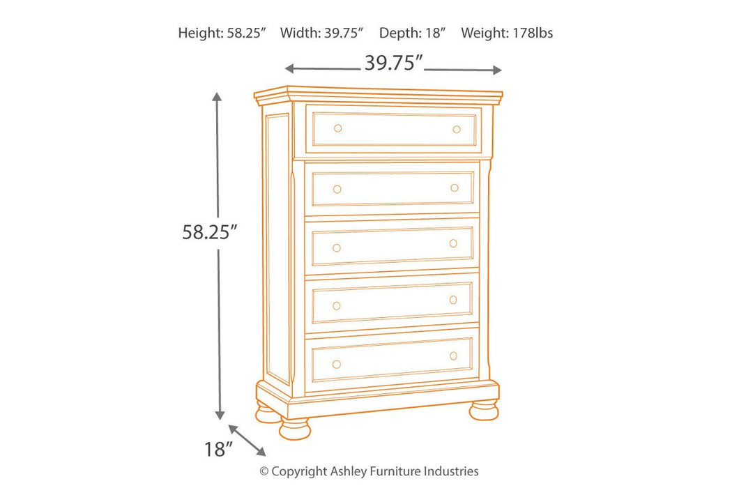 Flynnter Medium Brown Chest of Drawers - B719-46 - Gate Furniture