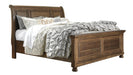 Flynnter Medium Brown Queen Sleigh Platform Bed - Gate Furniture