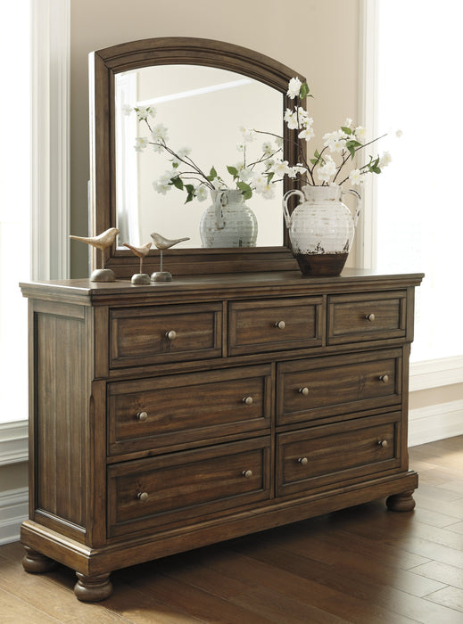 Flynnter Medium Brown Sleigh Platform Bedroom Set - Gate Furniture