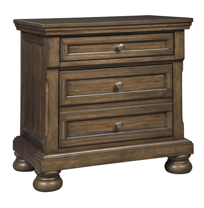 Flynnter Medium Brown Sleigh Platform Bedroom Set - Gate Furniture