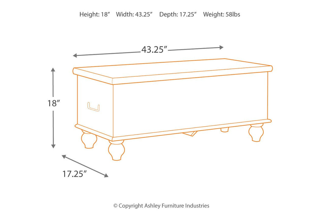 Fossil Ridge Beige Storage Bench - A4000039 - Gate Furniture