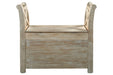Fossil Ridge Whitewash Accent Bench - A4000001 - Gate Furniture