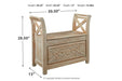 Fossil Ridge Whitewash Accent Bench - A4000001 - Gate Furniture
