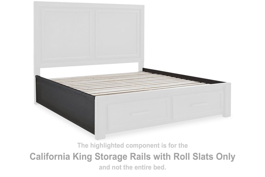 Foyland California King Storage Rails with Roll Slats - B989-94 - In Stock Furniture