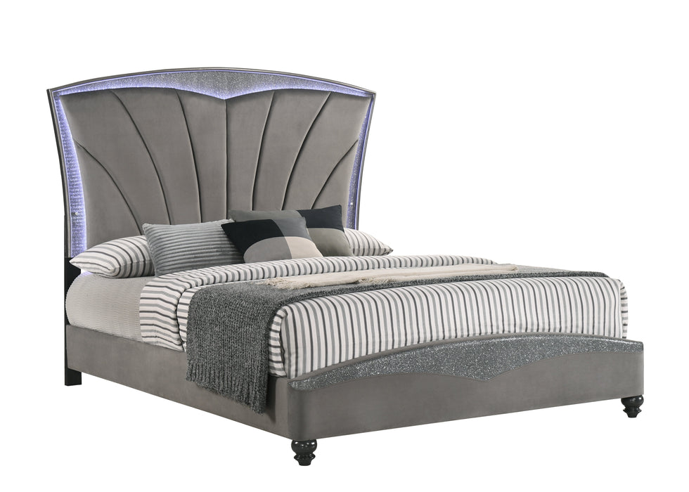 Frampton Gray LED Platform Bedroom Set - Gate Furniture