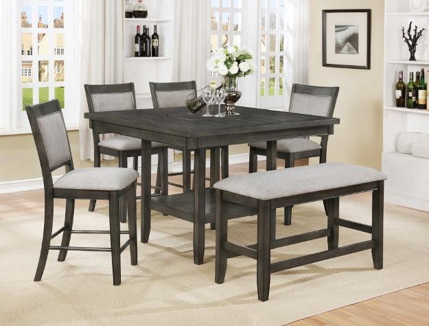 Fulton Gray Counter Height Set - Gate Furniture