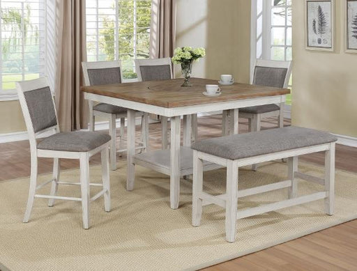 Fulton White Counter Height Bench - 2727WH-BENCH - Gate Furniture