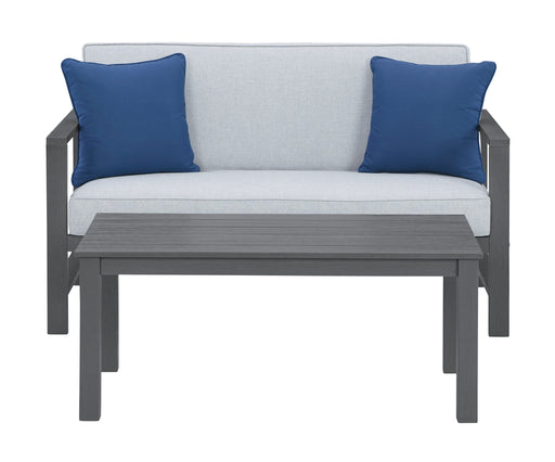 Fynnegan Outdoor Loveseat with Table (Set of 2) - P349-034 - In Stock Furniture