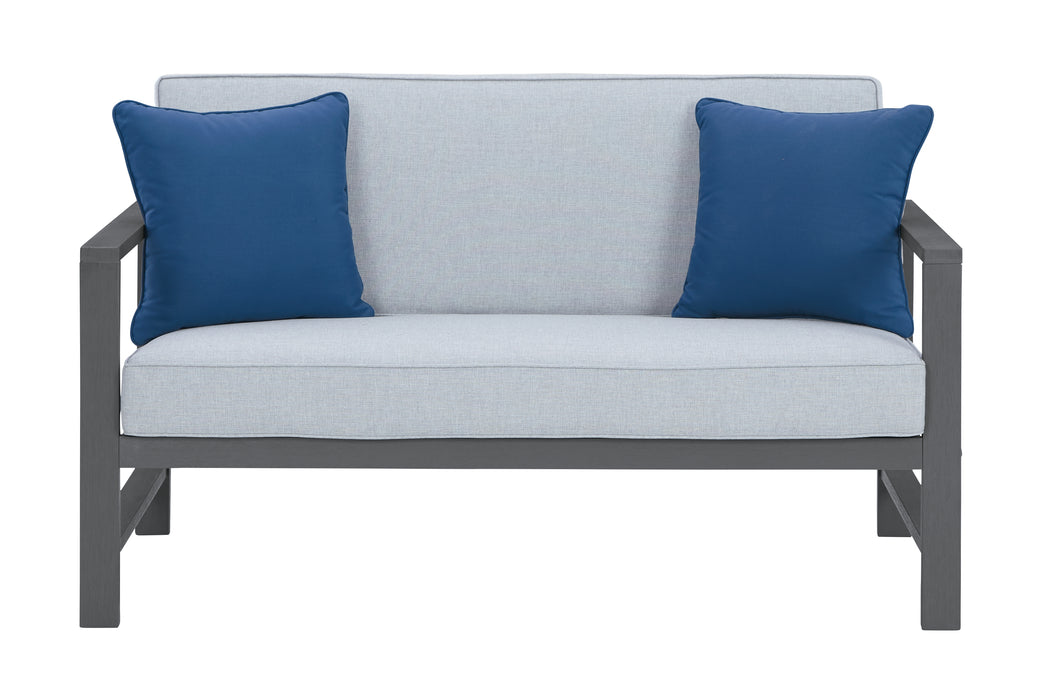 Fynnegan Outdoor Loveseat with Table (Set of 2) - P349-034 - In Stock Furniture