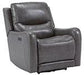 Galahad Smoke Power Recliner - 6610306 - Gate Furniture