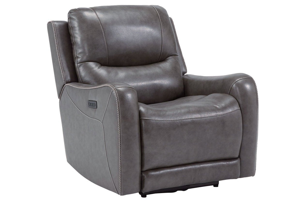 Galahad Smoke Power Recliner - 6610306 - Gate Furniture