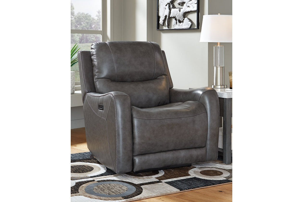 Galahad Smoke Power Recliner - 6610306 - Gate Furniture