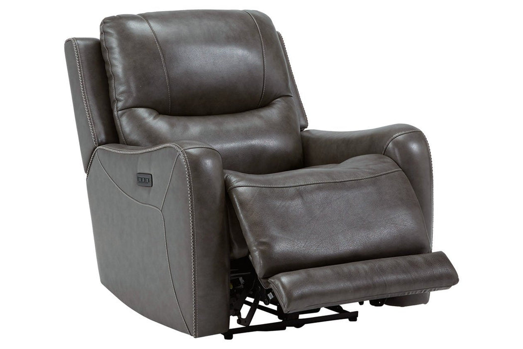 Galahad Smoke Power Recliner - 6610306 - Gate Furniture
