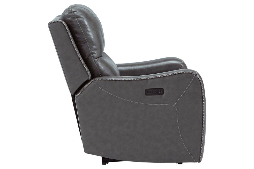Galahad Smoke Power Recliner - 6610306 - Gate Furniture