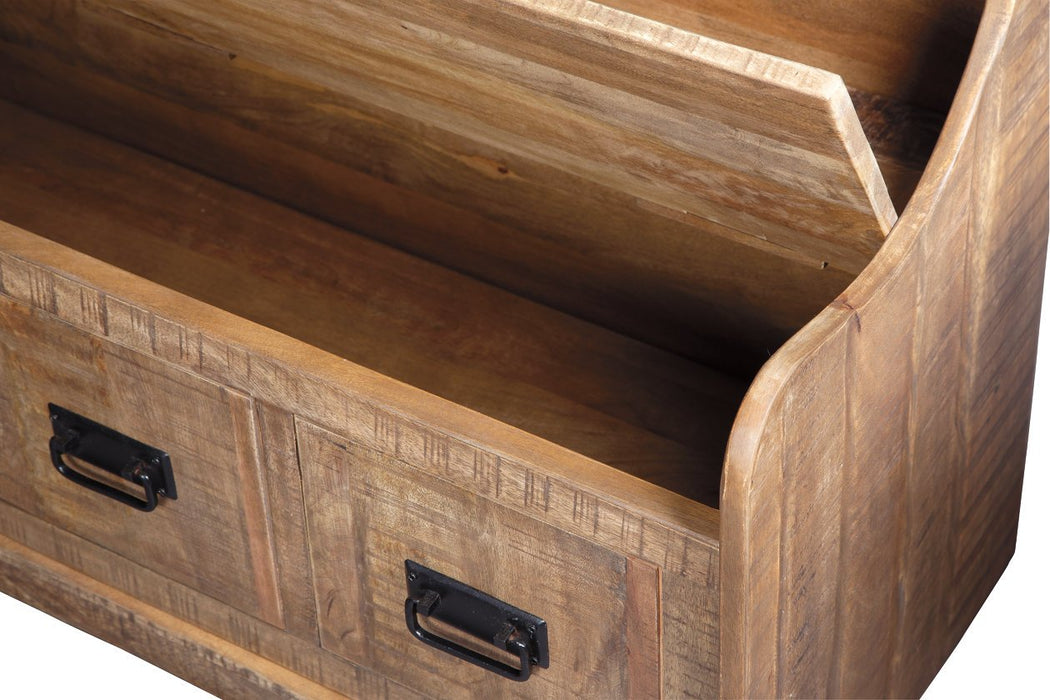 Garrettville Brown Storage Bench - A4000093 - Gate Furniture