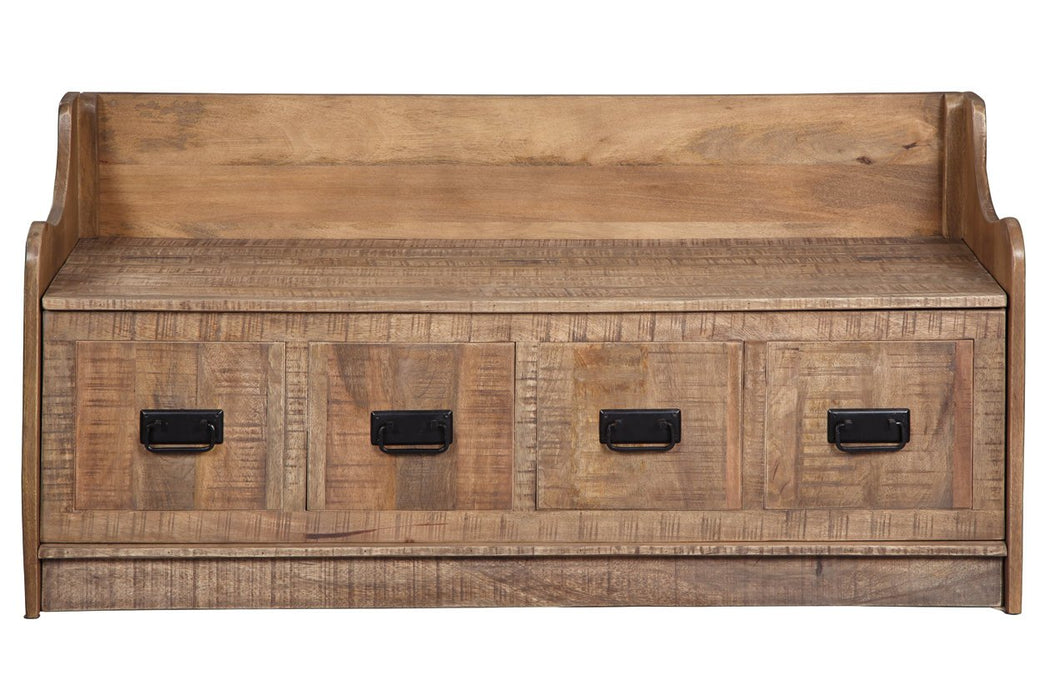 Garrettville Brown Storage Bench - A4000093 - Gate Furniture