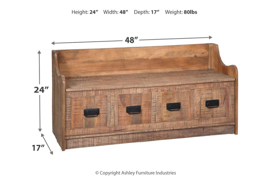 Garrettville Brown Storage Bench - A4000093 - Gate Furniture