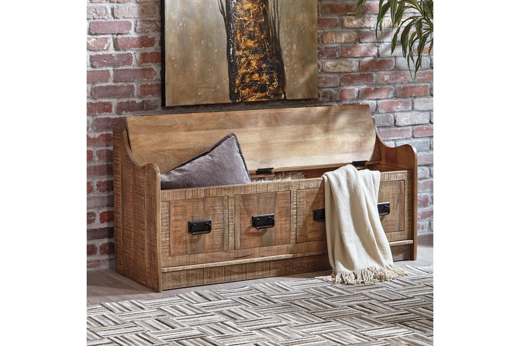 Garrettville Brown Storage Bench - A4000093 - Gate Furniture