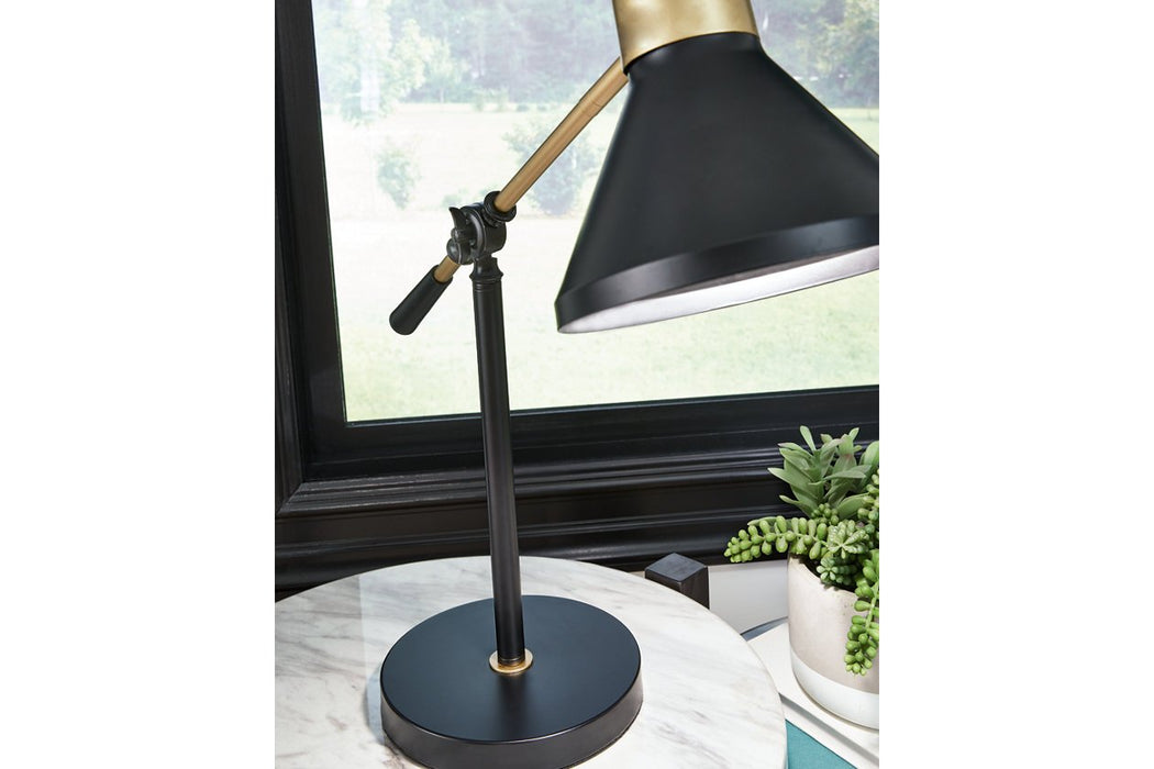 Garville Black/Gold Finish Desk Lamp - L734342 - Gate Furniture