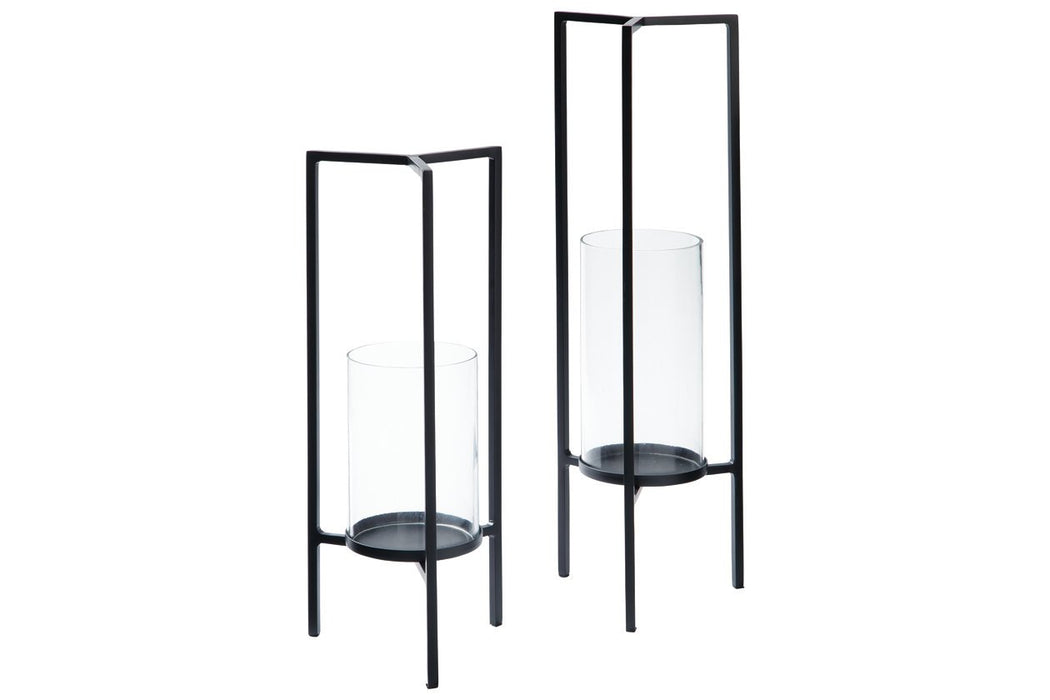Ginette Black Candle Holder (Set of 2) - A2000463 - Gate Furniture