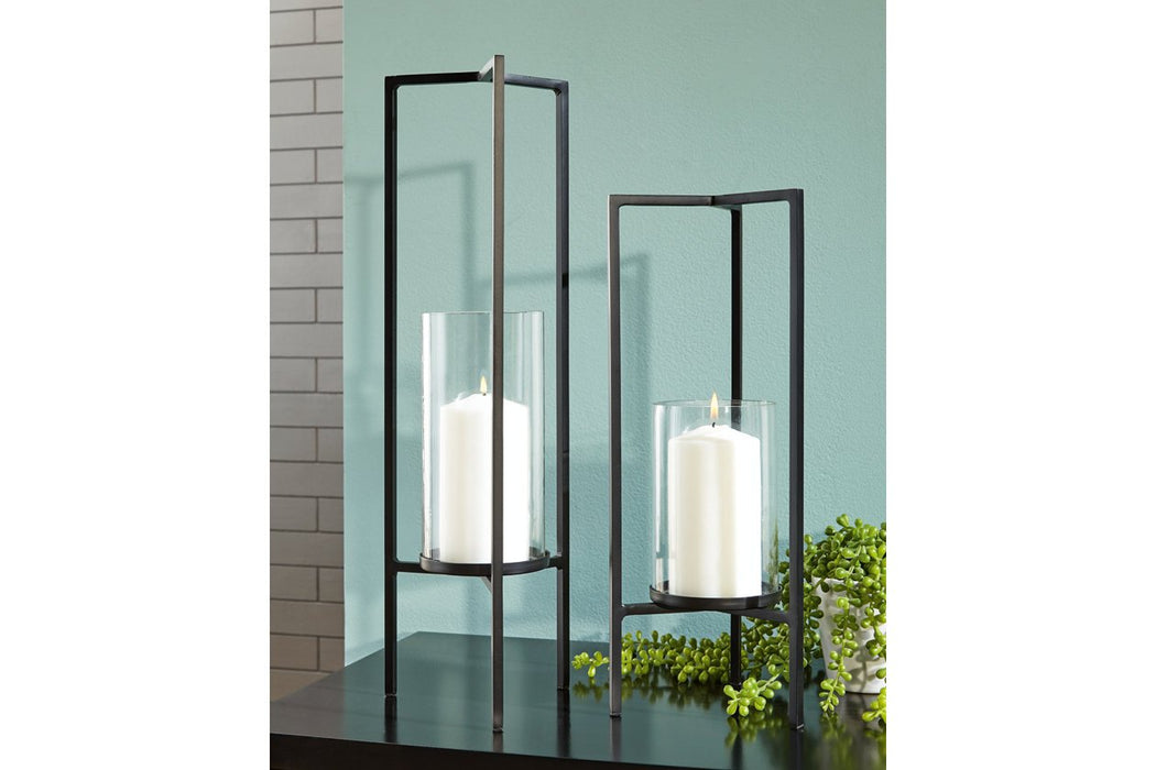 Ginette Black Candle Holder (Set of 2) - A2000463 - Gate Furniture