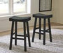 Glosco Black Pub Height Bar Stool (Set of 2) - D548-530 - Gate Furniture
