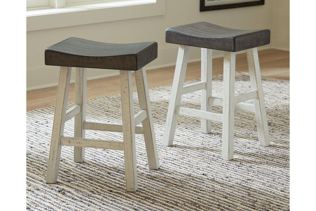 Glosco Brown Gray/Antique White Counter Height Bar Stool (Set of 2) - D548-424 - Gate Furniture