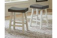 Glosco Brown Gray/Antique White Counter Height Bar Stool (Set of 2) - D548-424 - Gate Furniture