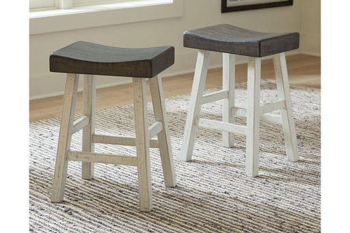 Glosco Brown Gray/Antique White Counter Height Bar Stool (Set of 2) - D548-424 - Gate Furniture