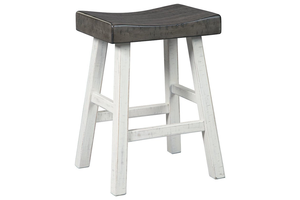 Glosco Brown Gray/Antique White Counter Height Bar Stool (Set of 2) - D548-424 - Gate Furniture