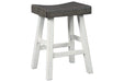 Glosco Brown Gray/Antique White Counter Height Bar Stool (Set of 2) - D548-424 - Gate Furniture