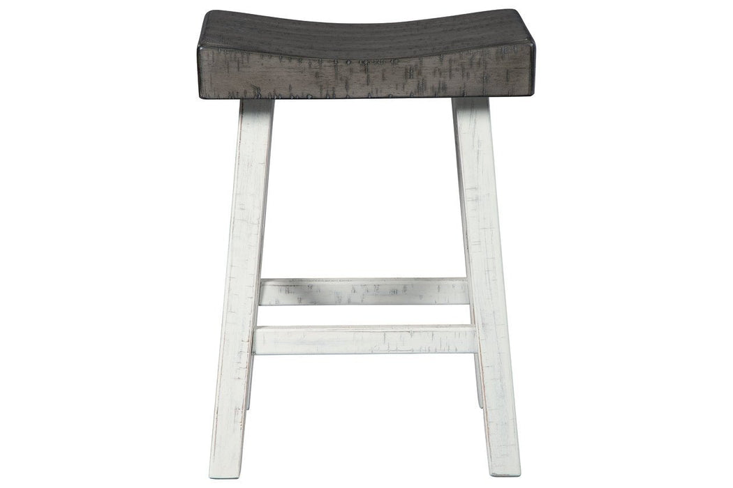 Glosco Brown Gray/Antique White Counter Height Bar Stool (Set of 2) - D548-424 - Gate Furniture